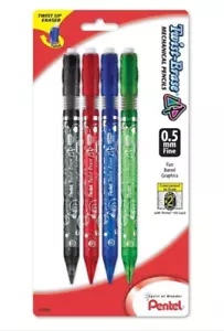 NEW 4-Pack Pentel Twist-Erase Up Eraser 0.5mm Mechanical Automatic Pencil school - Picture 1 of 1