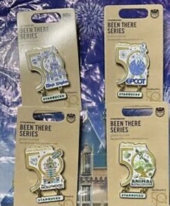 Disney 50 Aniversario Starbucks Been There Serie 4 PARQUE COMPLETO PIN Set - Imagen 1 de 1