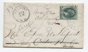 1872 Belmont NH 3ct banknote cover forwarded with letter content [H.4004] - Picture 1 of 3