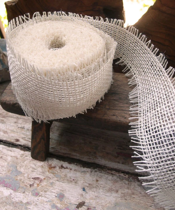 Cinta de arpillera natural FancySupply 2,5" borde rollo de 10 yardas - Elige colores Foto 1 de 1