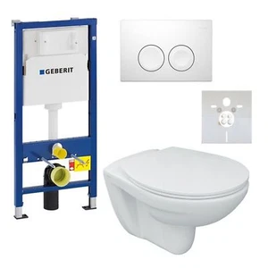 Tiefspül-WC + WC-Sitz + Vorwand/-Element + Platte Delta25 (früher Delta21) weiss - Bild 1 von 9