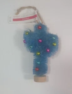 Nuevo con etiquetas cepillo de botella de cactus cactus adorno de Navidad 4,5"" azul - Imagen 1 de 5
