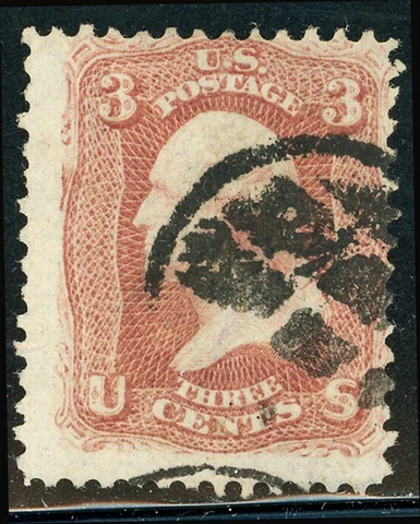 US Scott # 65 George Washington Rose 3¢ Perf 12 USED ***FREE SHIP** Cover
