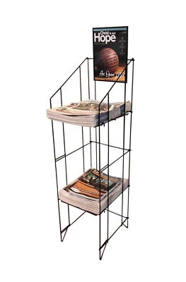 FIXTUREDISPLAYS Wire Newspaper Rack Magazine Stand Literature Holder Book Magazine Display