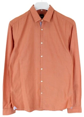 Hugo Boss Pancho _ 1 Slim Fit Camisa Formal Hombre Medio Estampado Spread Cuello - Imagen 1 de 4