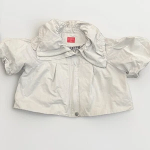 ELLE Cropped-Jacke Damen XL grau verstellbarer Kragen Reißverschluss Blase Puffärmel - Bild 1 von 20