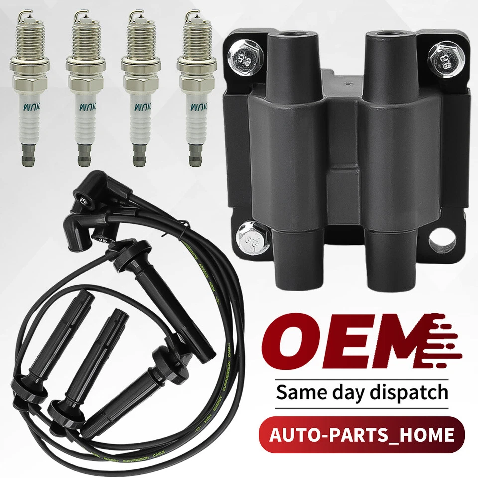 OEM Ignition Coil & 4X Iridium Spark Plugs & Wires for Subaru Impreza 2.5L UF538 - Image 1 of 4