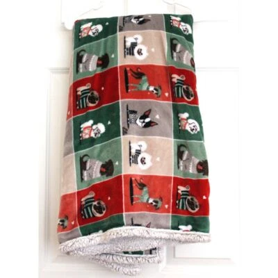 Berkshire Manta Perrito Dibujos Manta Navidad Vacaciones Perro Amante Regalo Foto 1 de 4