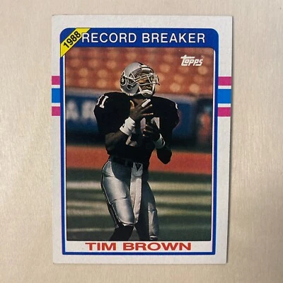 Tim Brown 1989 Topps #2 Record Breaker NFL Football Los Angeles Raiders - Image 1 of 2