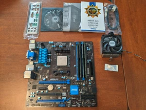 MSI A88XM-E45 FM2+ Motherboard, A8-7600 CPU W/Fan, and 16GB Ram - Picture 1 of 13