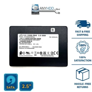 MICRON 3.84TB SATA SSD MTFDDAK3T8TDS - 1AW1ZABYY - 5300 PRO - 6Gb/s 2.5" - Picture 1 of 2