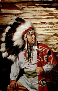 Postkarte Ton Tobee Chickasaw Indianer Sänger Wisconsin Dells Wisconsin - Bild 1 von 2