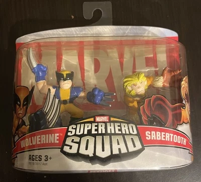 Hasbro Marvel Super Hero Squad 2006 Wave 1 Wolverine & Sabertooth paquete de 2 Foto 1 de 4