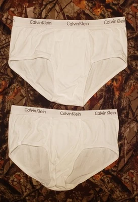 Lote de 2 calzoncillos de tiro bajo vintage de Calvin Klein para hombre ropa interior blanca grande (36) Foto 1 de 4