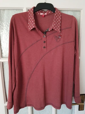 Joe Browns Long Sleeve Jersey Top in dark pink  Size 18    GREAT - Image 1 of 4