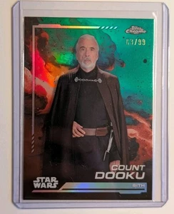 Tarjeta Dooku Topps Chrome Star Wars 2024 -/99 verde paralelo 129 unidades - Imagen 1 de 2