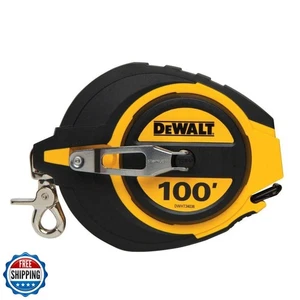 DEWALT Tape Measure, 100-Foot, Self-Lock, Solid Chrome Finish, Rubber Grip (D - Picture 1 of 5