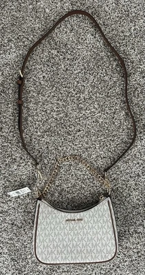 MICHAEL KORS Jet Set Signature Logo Convertible Crossbody Bag, Vanilla - Image 1 of 4