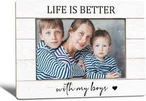 Life Is Better with My Boys Picture Frame - Mother's Day Gift for Mom color-1 - Picture 1 of 7
