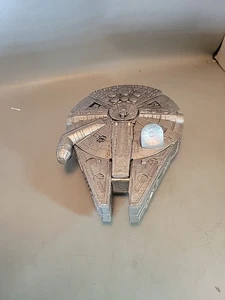 Star Wars 1996 Silver Plastic Millenium Falcon Storage Container - Picture 1 of 3