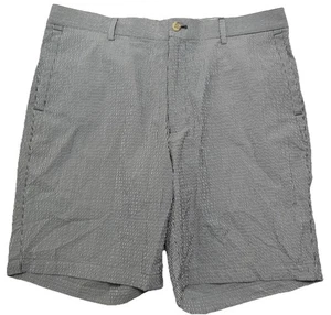 Peter Millar Featherweight Seersucker Shorts Men 36 Navy Stripe Golf Performance - Picture 1 of 3