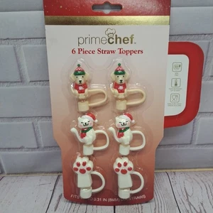 Neu mit Etikett Weihnachten Thema Hund & Katzen 6 Stück Strohhalm Topper, bis zu 8 mm Strohhalme - Bild 1 von 8