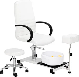 Pedicure Chair with Stool & Bubble Massage Foot Bath with Adjustable Foot Rest - Picture 1 of 9