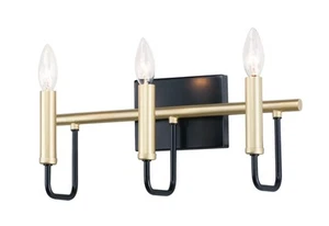 Sullivan 16.25" 3-Light Bathroom Vanity Light in Black/Gold - Picture 1 of 2