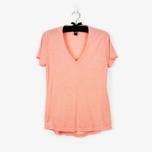Adidas YOLA V-Neck Tee Size L Orange Casual Athleisure - Picture 1 of 4