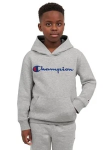 Champion Boys Girls Hoodie Gray Kangaroo Pocket Midweight Drop Shoulder Active - Picture 1 of 4