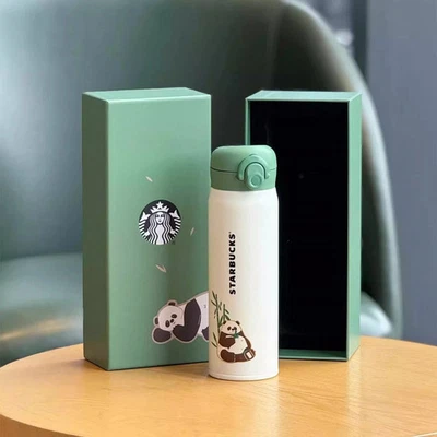 Nuevo China Starbucks X Thermos 2024 Green Panda 17oz SS taza de vacío con caja de regalo Foto 1 de 4