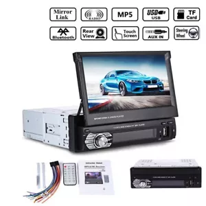 7'Bluetooth 1 DIN Auto Radio Stereo USB/FM/AUX Touch screenCar Mp5 Player NO GPS - Foto 1 di 9