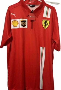 NWT Puma Scuderia Ferrari F1 Men's Team Polo Shirt 2XL Zip Pirelli - Picture 1 of 11
