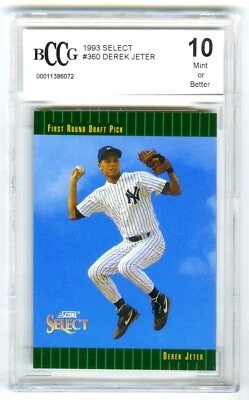 DEREK JETER ~ 1993 PUNTUACIÓN SELECTA BCCG-10 COMO NUEVA + TARJETA RC NOVATO GRADUADA BECKETT #360 Foto 1 de 2