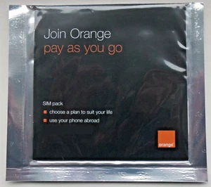 2G Orange UK Pay As You Go Karta SIM, stary typ, fabrycznie nowa, zapieczętowana - Zdjęcie 1 z 2