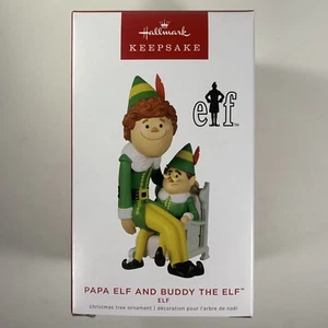 Hallmark Keepsake Papa Elf and Buddy The Elf movie 2022 Christmas Tree Ornament - Picture 1 of 6