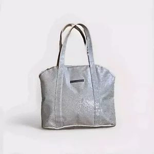Borsa tote argento scintillante doppio manico cerniera glising shimmer glisen abbagliante - Foto 1 di 6
