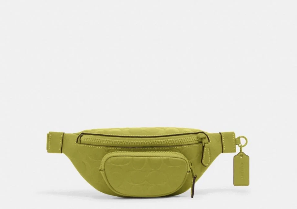 Coach CH073 Chartreuse Signature Leather Sprint Mini Belt Bag