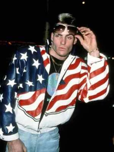 American Flag Vanilla Ice Leather Jacket - Picture 1 of 6