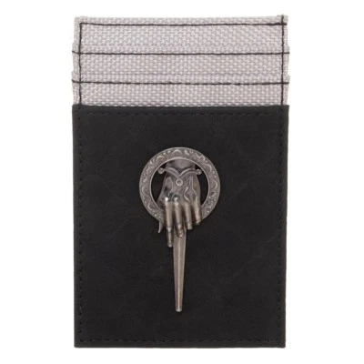 Front Pocket Slim Card Holder Wallet Hand of the King Game of Thrones Black  - Image 1 of 2