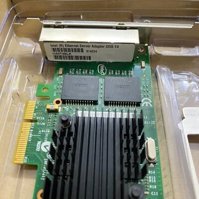 NEW Intel I350-T4V2 i350-T4 PCIe x4 Ethernet Adapter NIC Network Quad Ports Card - Image 1 of 2