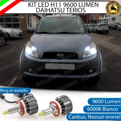 KIT FULL LED H11 DAIHATSU TERIOS MK2 6000K BIANCO CANBUS LED 360° 9600 LUMEN - Immagine 1 di 4
