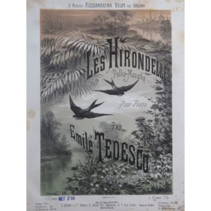 Tedesco Emile The Swallows Piano 1868 - Picture 1 of 4