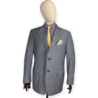 Canali Jacket Blazer 44R Blue/Grey Lightweight Summer Wedding Striped Italy