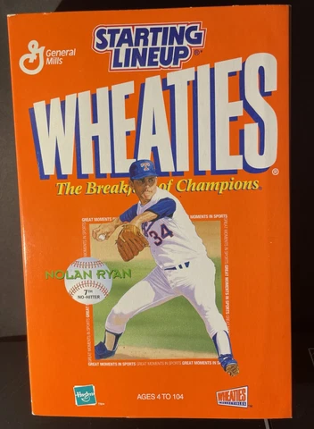 NOLAN RYAN Rangers Wheaties Starting Lineup SLU MLB 2000 Figure, Medallion, Card Cover