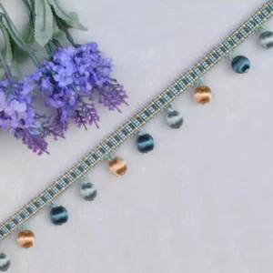 1M DIY Pom Pom Tassel Fringe Edging Trim Upholstery Cushion Curtain Sewing Craft - Picture 1 of 17