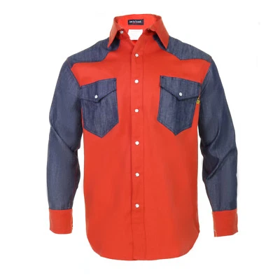 Flame Resistant Work Shirt FRC - 88/12 Cotton blend, 7 oz, Western Style 2-tone - Image 1 of 4