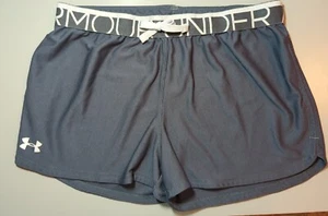 UNDER ARMOUR SHORTS GIRLS YOUTH XL GRAY GYM ATHELTIC HEAT GEAR - Picture 1 of 3