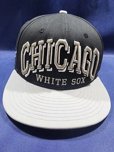Chicago White Sox New Era Hat Black/Gray Spell Out Logo Snapback Cap - Picture 1 of 11