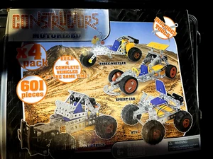 Constructors Motorized x4Pack Build Vehicles Tools ATV Baja Truck Sprint Car Toy - Picture 1 of 3